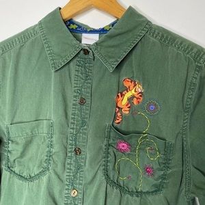 Vintage Disney Tigger green button up